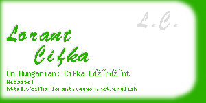 lorant cifka business card